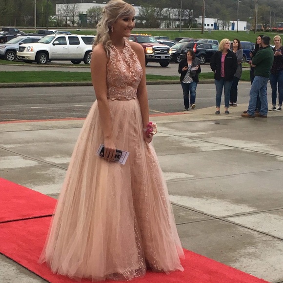 Alyce Paris 2 Piece Rose Gold Prom Dress - Picture 4 of 4